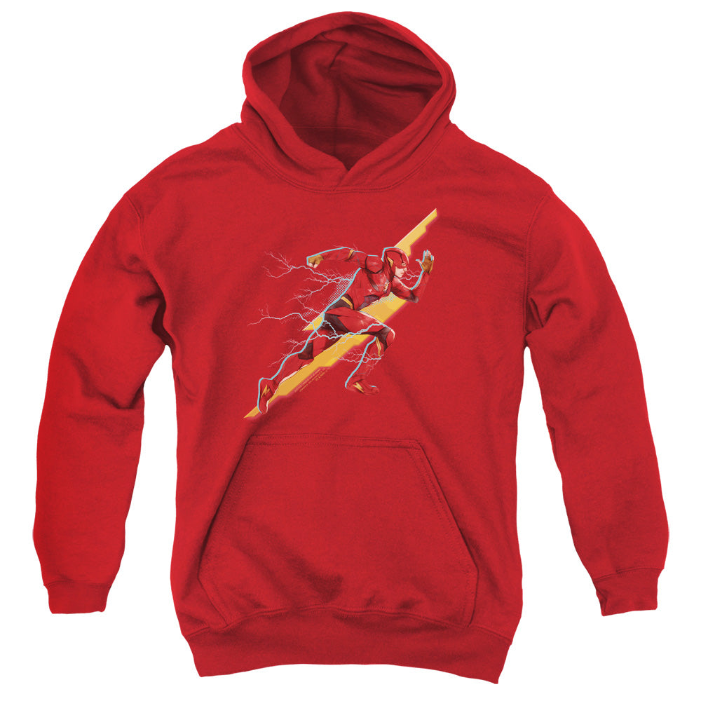 AN OFFCIALLY LICENSED JUSTICE LEAGUE MOVIE FLASH FORWARD YOUTH HOODIE RED