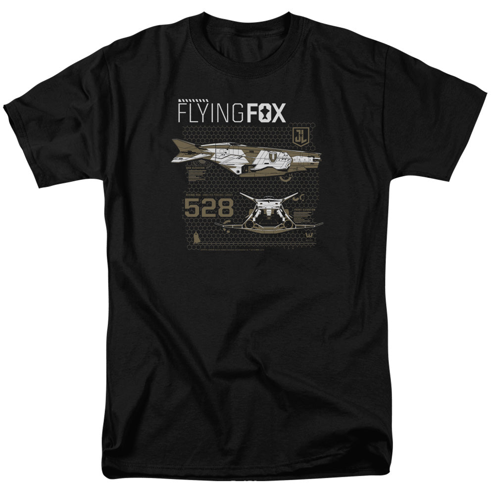 AN OFFCIALLY LICENSED JUSTICE LEAGUE MOVIE FLYING FOX MEN'S REGULAR FIT T-SHIRT BLACK