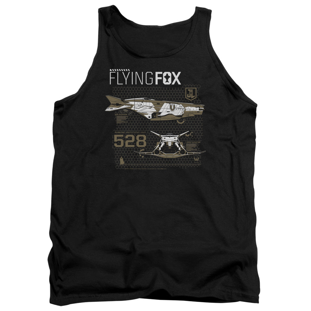 AN OFFCIALLY LICENSED JUSTICE LEAGUE MOVIE FLYING FOX ADULT UNISEX TANK TOP BLACK
