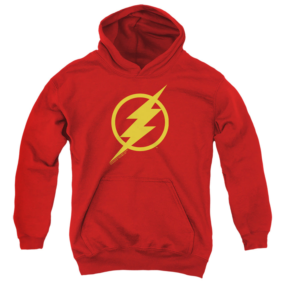 AN OFFCIALLY LICENSED JUSTICE LEAGUE MOVIE FLASH SOLID COLOR YOUTH HOODIE RED