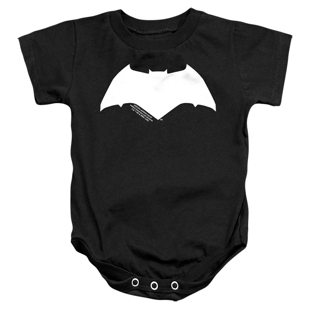 AN OFFCIALLY LICENSED JUSTICE LEAGUE MOVIE BATMAN SOLID COLOR BABY BODYSUIT BLACK