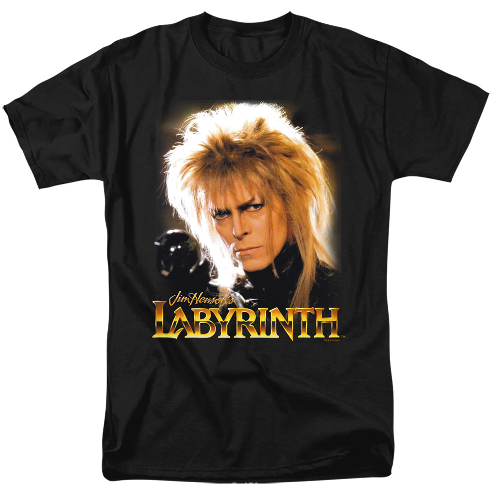 AN OFFCIALLY LICENSED LABYRINTH JARETH MEN'S REGULAR FIT T-SHIRT BLACK