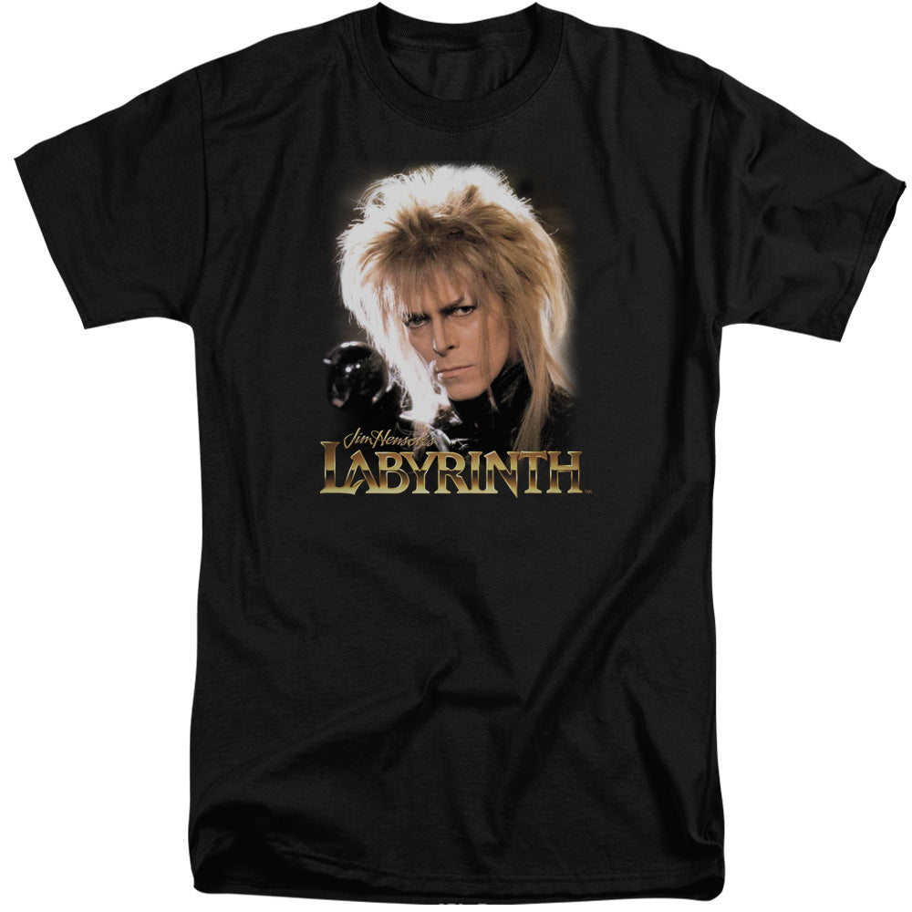 AN OFFCIALLY LICENSED LABYRINTH JARETH MEN'S TALL FIT T-SHIRT BLACK