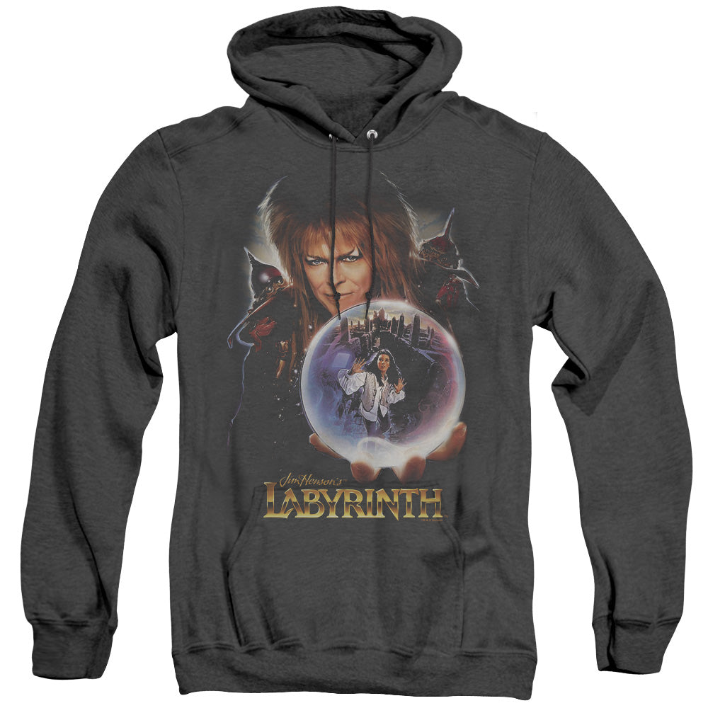 AN OFFCIALLY LICENSED LABYRINTH I HAVE A GIFT ADULT UNISEX HEATHER PULLOVER HOODIE BLACK
