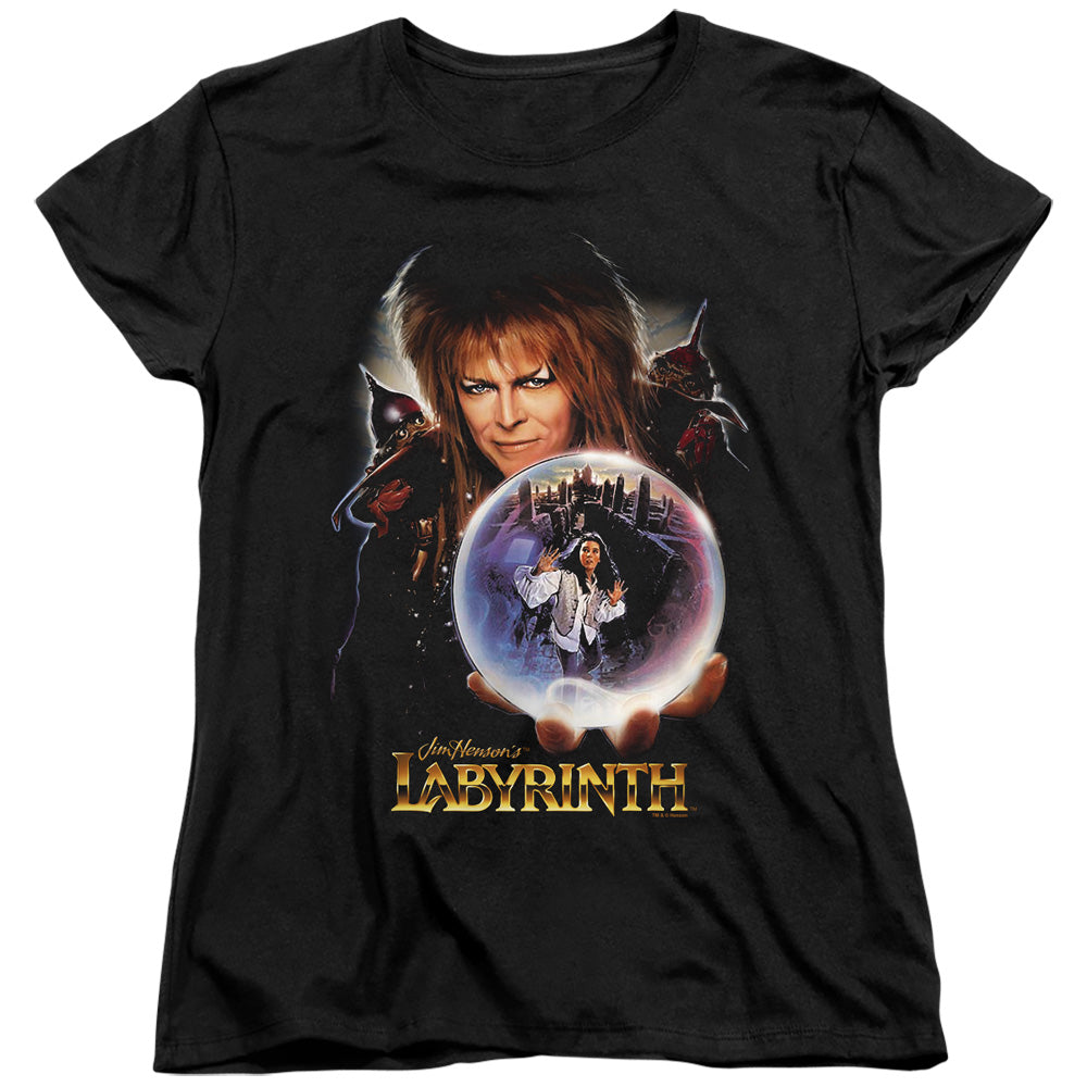 AN OFFCIALLY LICENSED LABYRINTH I HAVE A GIFT WOMEN'S REGULAR FIT T-SHIRT BLACK