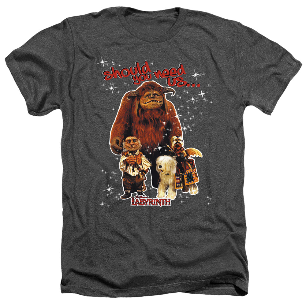 AN OFFCIALLY LICENSED LABYRINTH SHOULD YOU NEED US MEN'S HEATHER T-SHIRT CHARCOAL