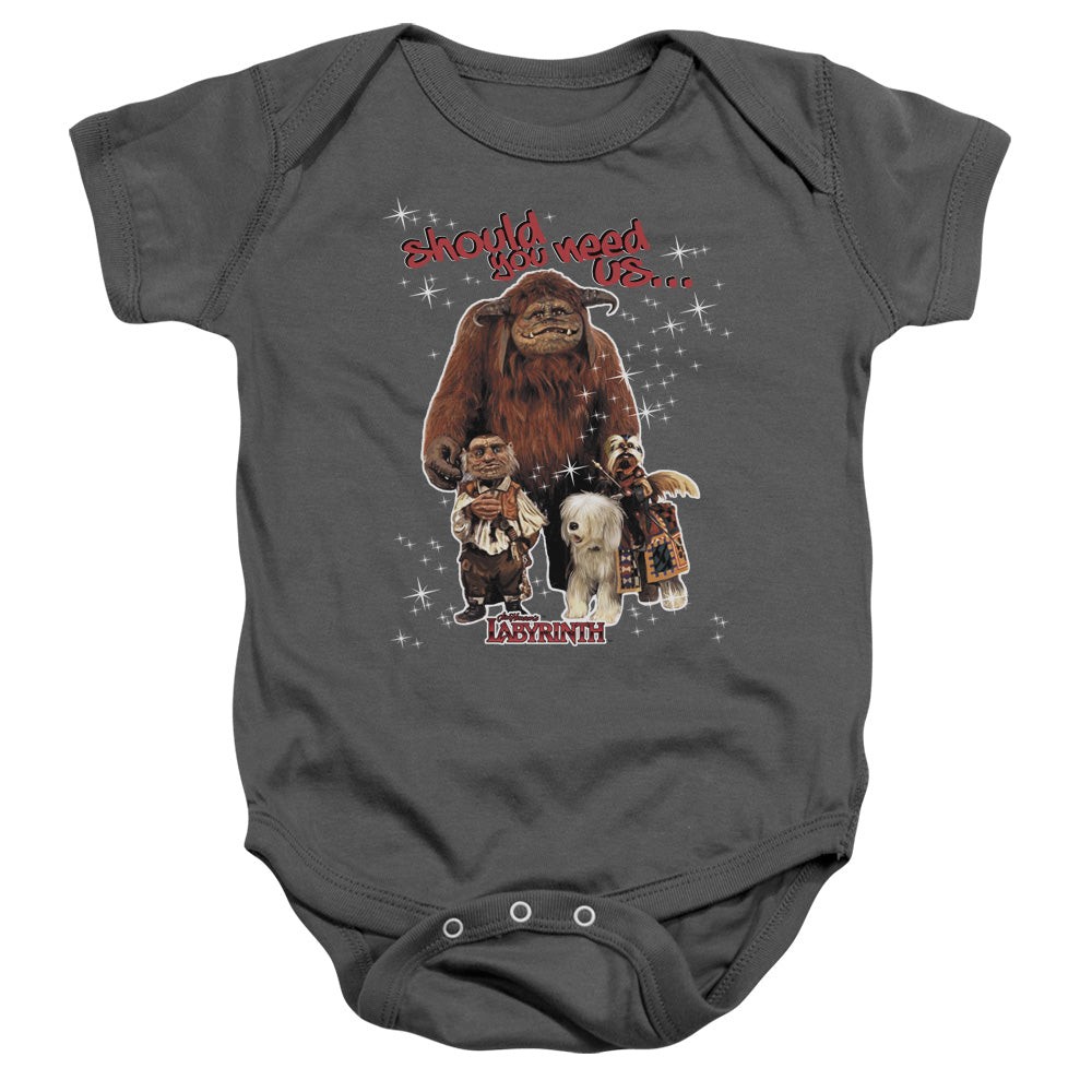AN OFFCIALLY LICENSED LABYRINTH SHOULD YOU NEED US BABY BODYSUIT CHARCOAL