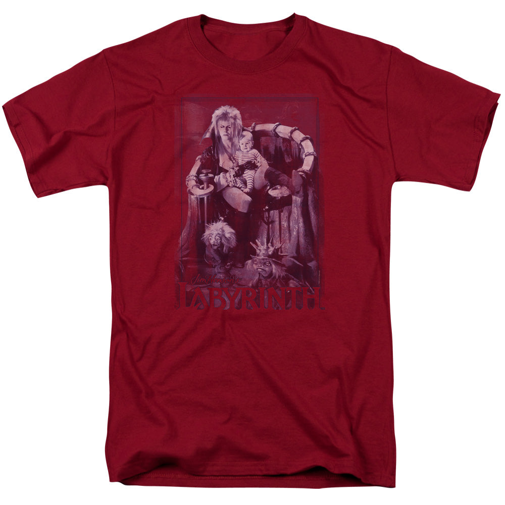 AN OFFCIALLY LICENSED LABYRINTH GOBLIN BABY MEN'S REGULAR FIT T-SHIRT CARDINAL