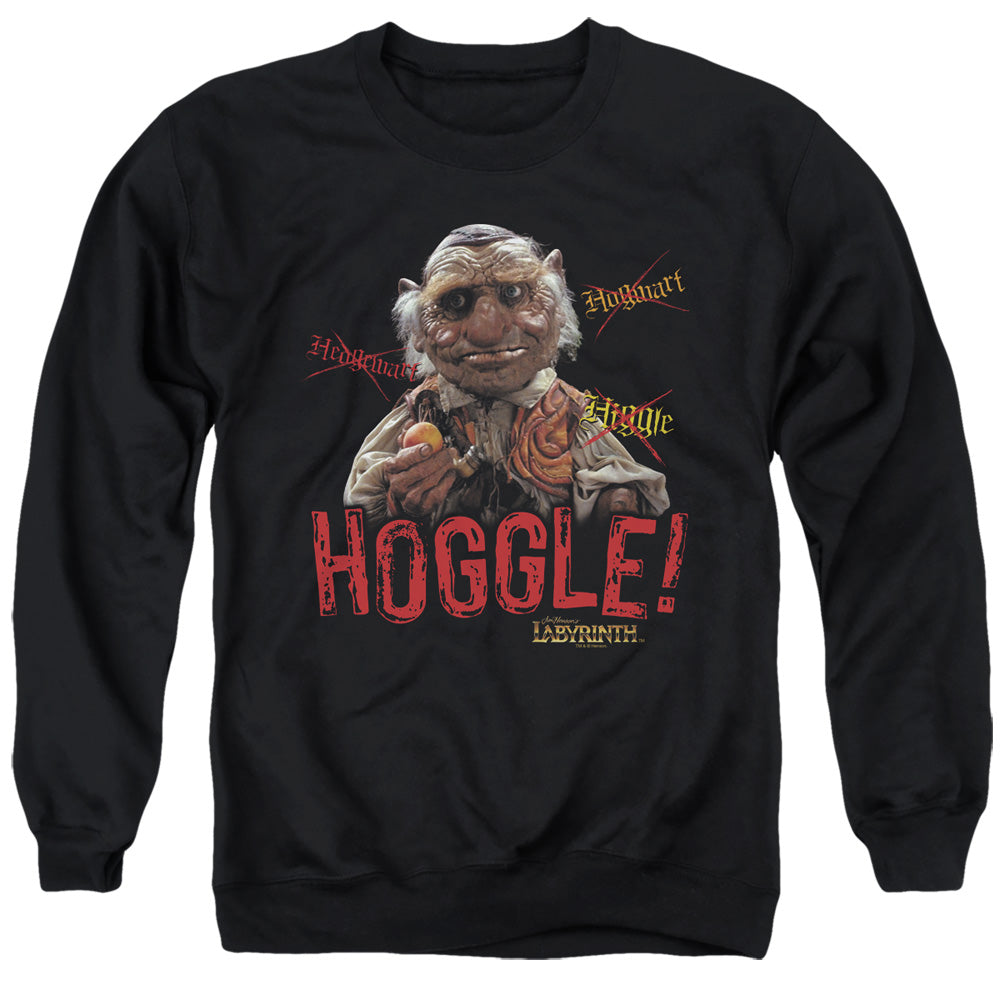 AN OFFCIALLY LICENSED LABYRINTH HOGGLE ADULT UNISEX CREWNECK SWEATSHIRT BLACK