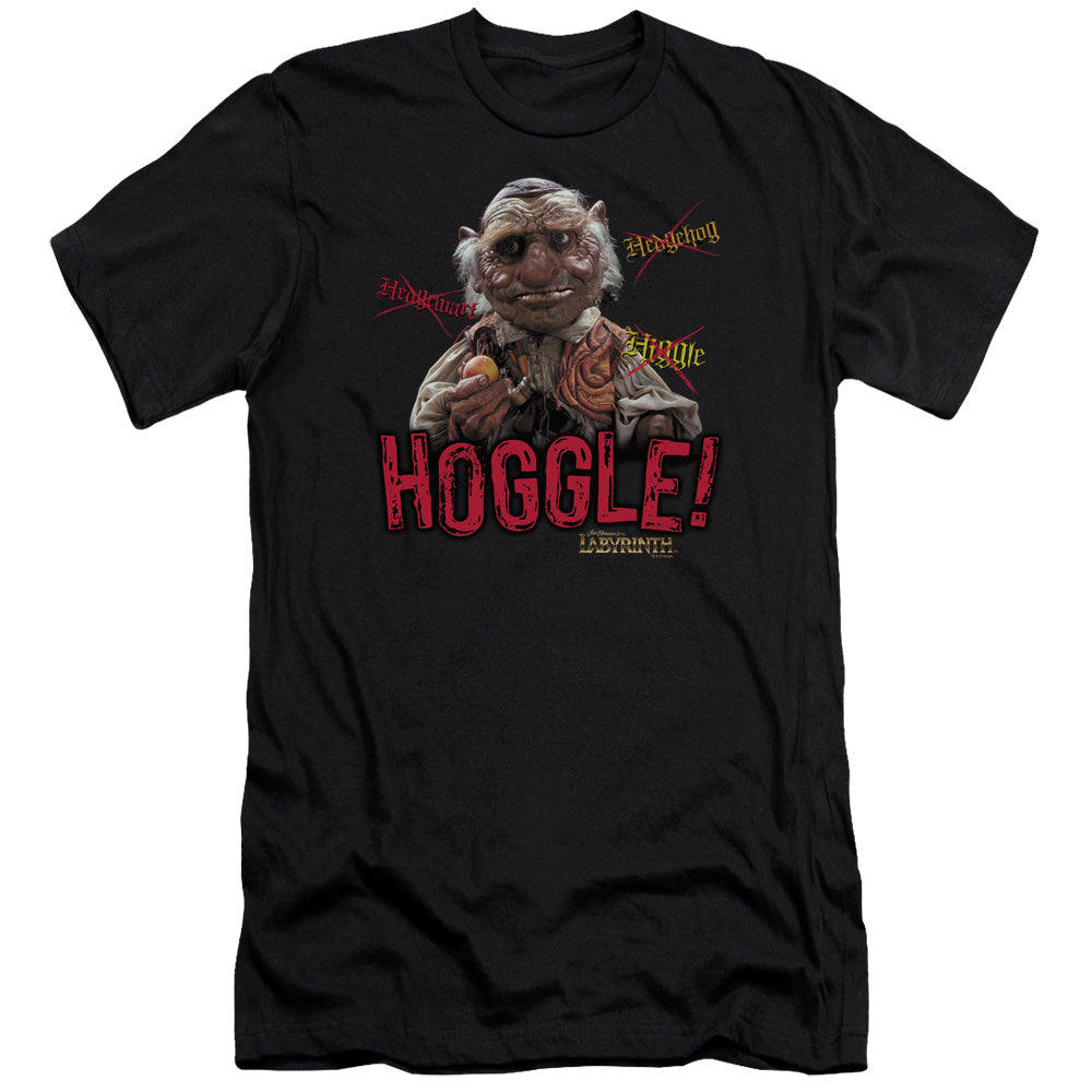 AN OFFCIALLY LICENSED LABYRINTH HOGGLE MEN'S PREMIUM SLIM FIT T-SHIRT BLACK