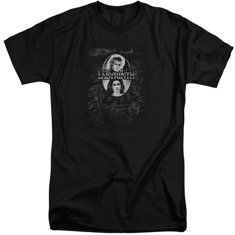 AN OFFCIALLY LICENSED LABYRINTH MAZE MEN'S TALL FIT T-SHIRT BLACK