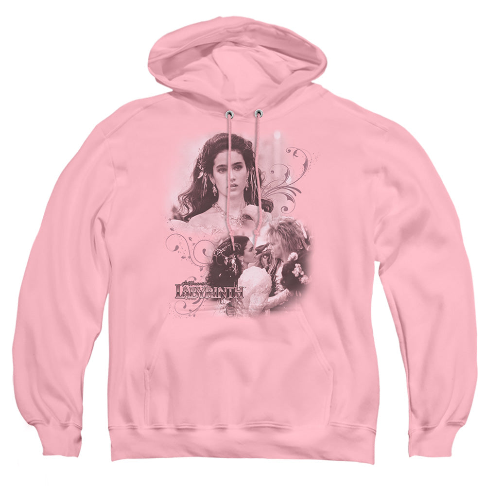 AN OFFCIALLY LICENSED LABYRINTH SARAH ADULT UNISEX PULLOVER HOODIE PINK