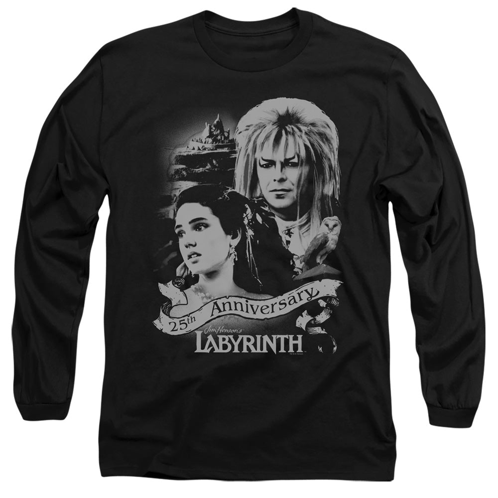 AN OFFCIALLY LICENSED LABYRINTH ANNIVERSARY MEN'S LONG SLEEVE T-SHIRT BLACK