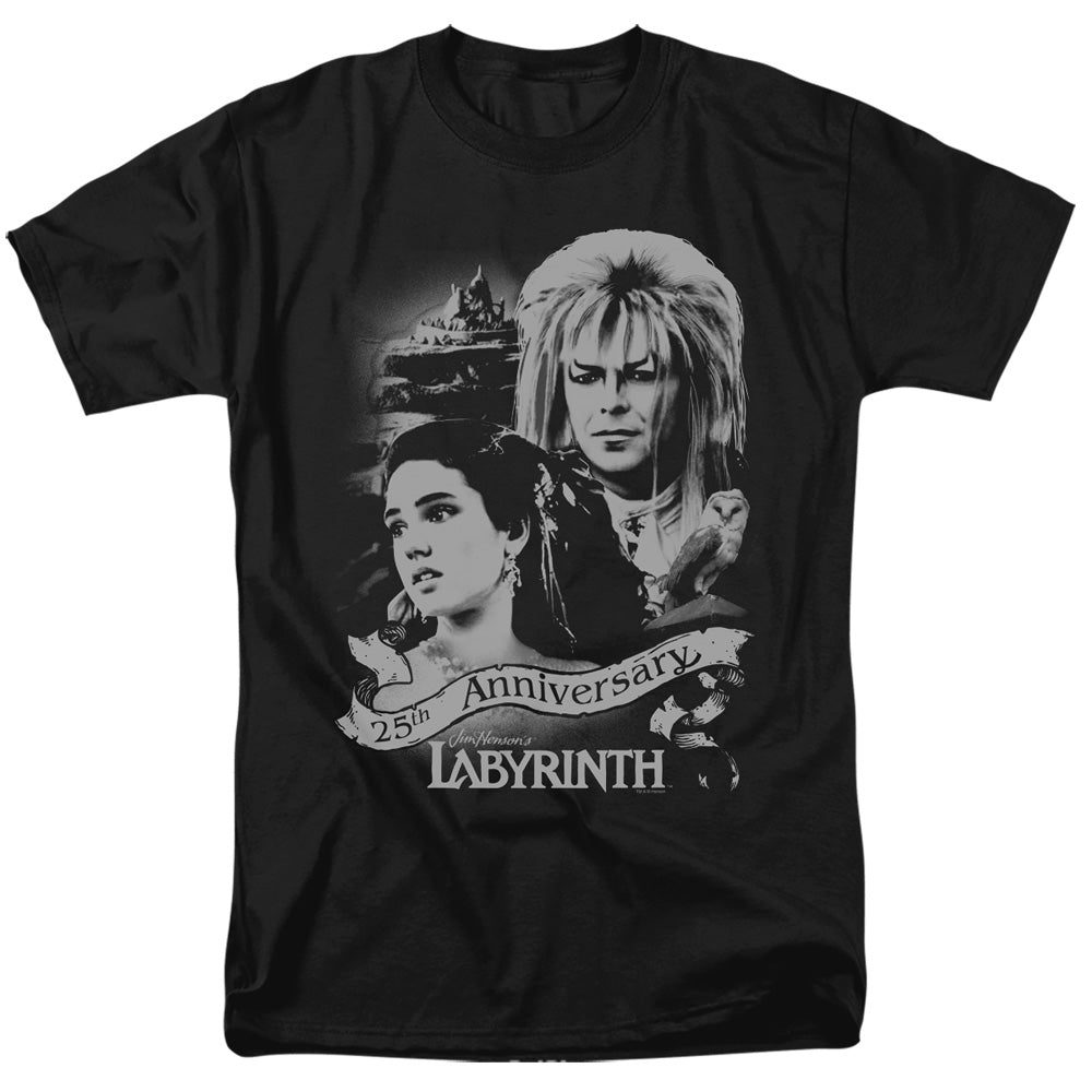 AN OFFCIALLY LICENSED LABYRINTH ANNIVERSARY MEN'S REGULAR FIT T-SHIRT BLACK