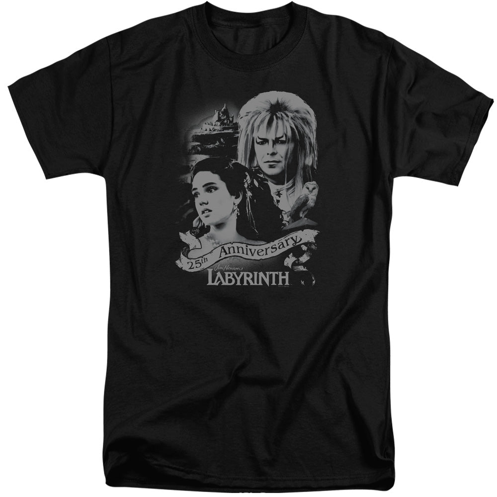 AN OFFCIALLY LICENSED LABYRINTH ANNIVERSARY MEN'S TALL FIT T-SHIRT BLACK