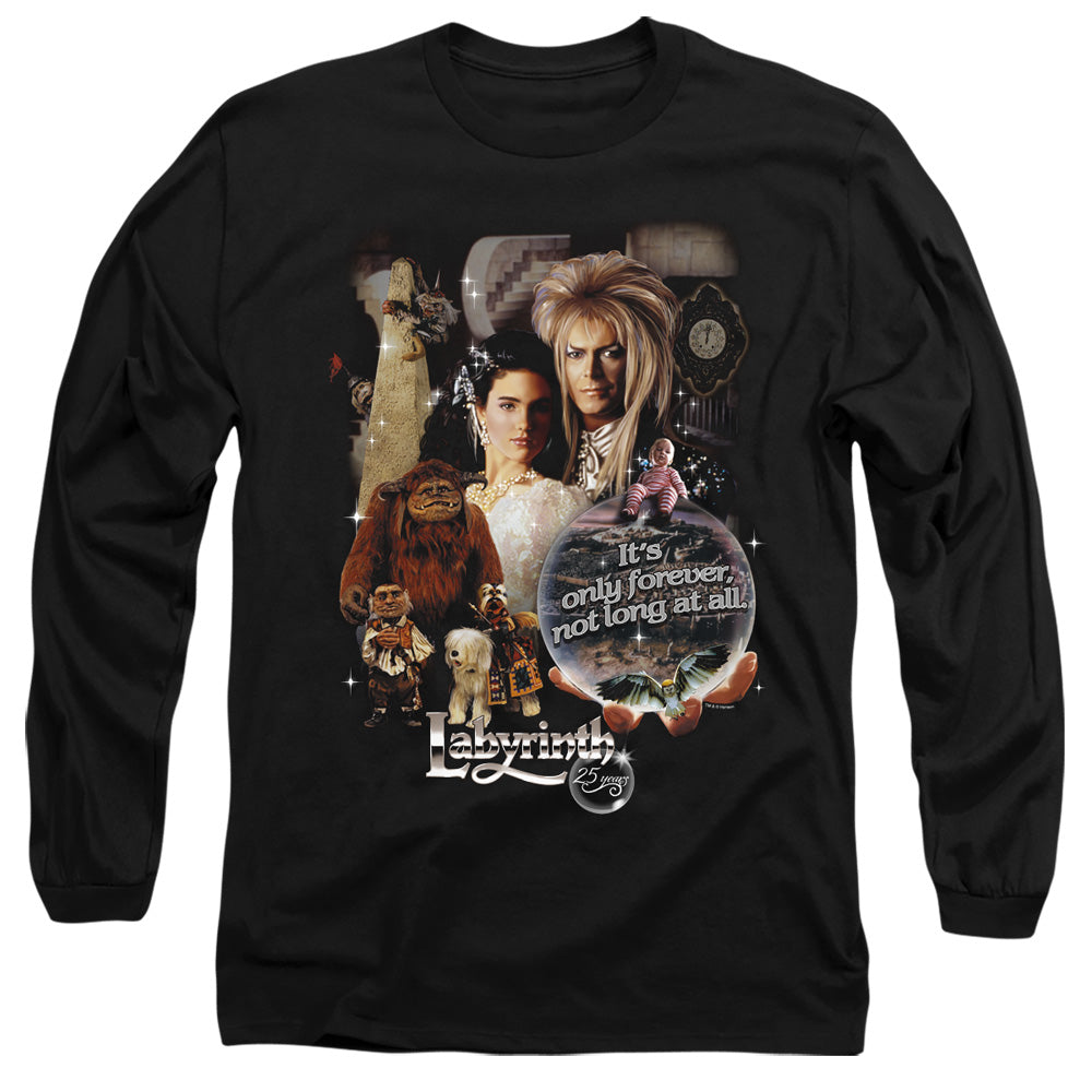 AN OFFCIALLY LICENSED LABYRINTH 25 YEARS OF MAGIC MEN'S LONG SLEEVE T-SHIRT BLACK