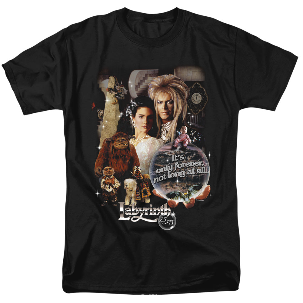 AN OFFCIALLY LICENSED LABYRINTH 25 YEARS OF MAGIC MEN'S REGULAR FIT T-SHIRT BLACK