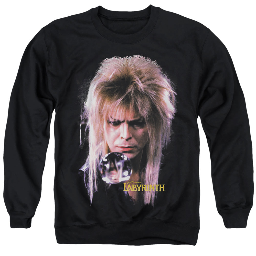 AN OFFCIALLY LICENSED LABYRINTH GOBLIN KING ADULT UNISEX CREWNECK SWEATSHIRT BLACK
