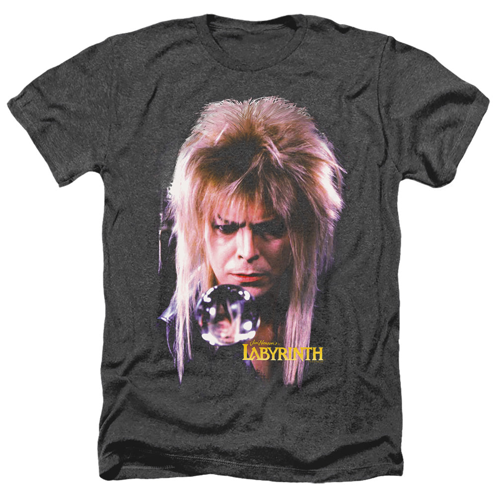 AN OFFCIALLY LICENSED LABYRINTH GOBLIN KING MEN'S HEATHER T-SHIRT CHARCOAL