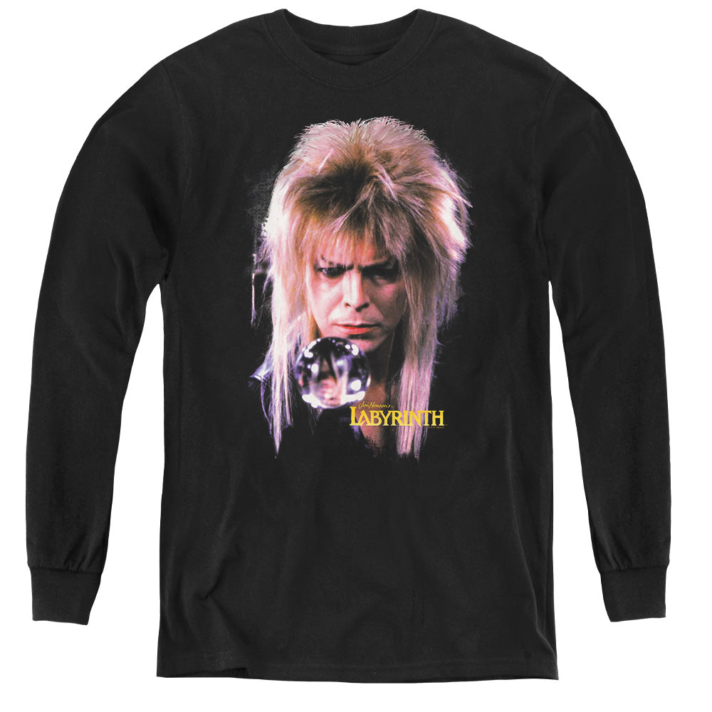 AN OFFCIALLY LICENSED LABYRINTH GOBLIN KING YOUTH LONG SLEEVE T-SHIRT BLACK
