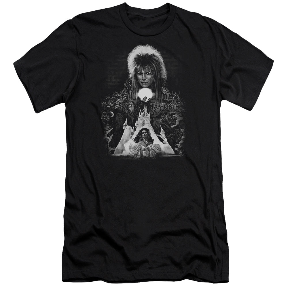 AN OFFCIALLY LICENSED LABYRINTH CASTLE MEN'S PREMIUM SLIM FIT T-SHIRT BLACK