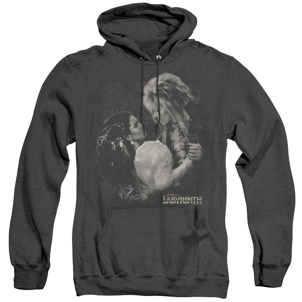 AN OFFCIALLY LICENSED LABYRINTH DREAM DANCE ADULT UNISEX HEATHER PULLOVER HOODIE BLACK