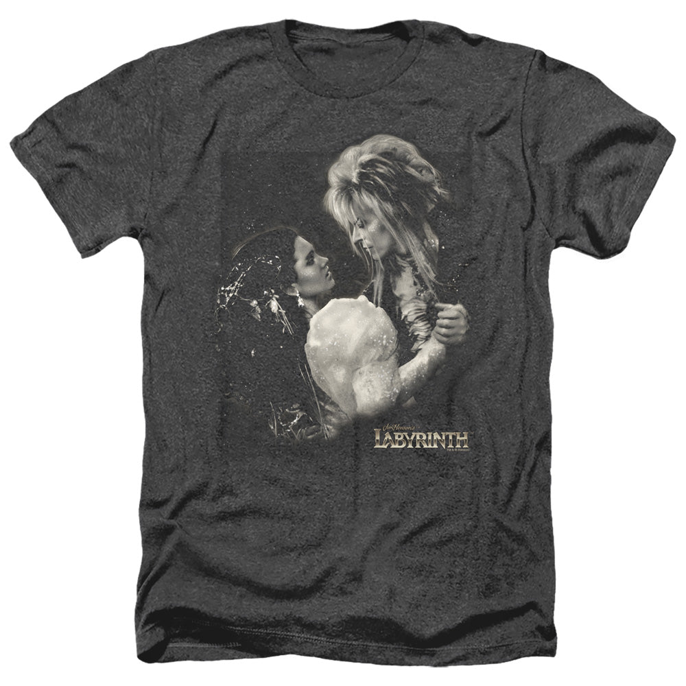 AN OFFCIALLY LICENSED LABYRINTH DREAM DANCE MEN'S HEATHER T-SHIRT CHARCOAL