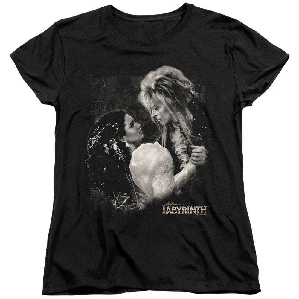 AN OFFCIALLY LICENSED LABYRINTH DREAM DANCE WOMEN'S REGULAR FIT T-SHIRT BLACK