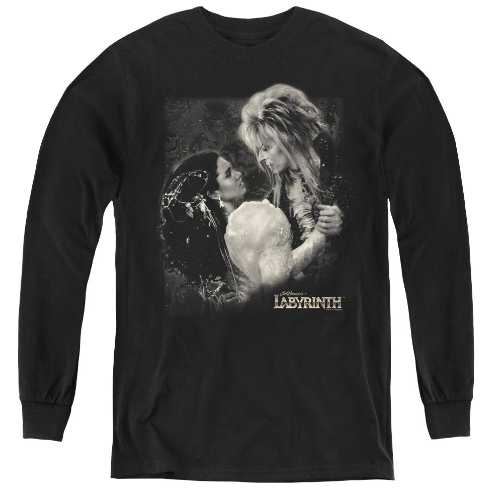 AN OFFCIALLY LICENSED LABYRINTH DREAM DANCE YOUTH LONG SLEEVE T-SHIRT BLACK
