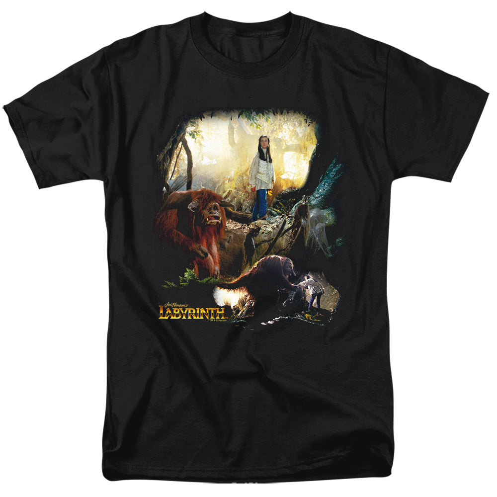 AN OFFCIALLY LICENSED LABYRINTH SARAH & LUDO MEN'S REGULAR FIT T-SHIRT BLACK