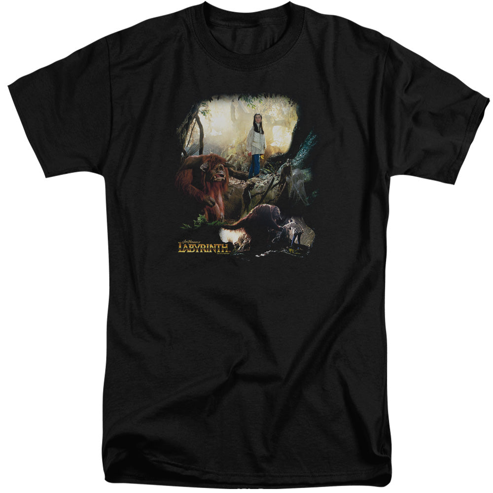 AN OFFCIALLY LICENSED LABYRINTH SARAH & LUDO MEN'S TALL FIT T-SHIRT BLACK
