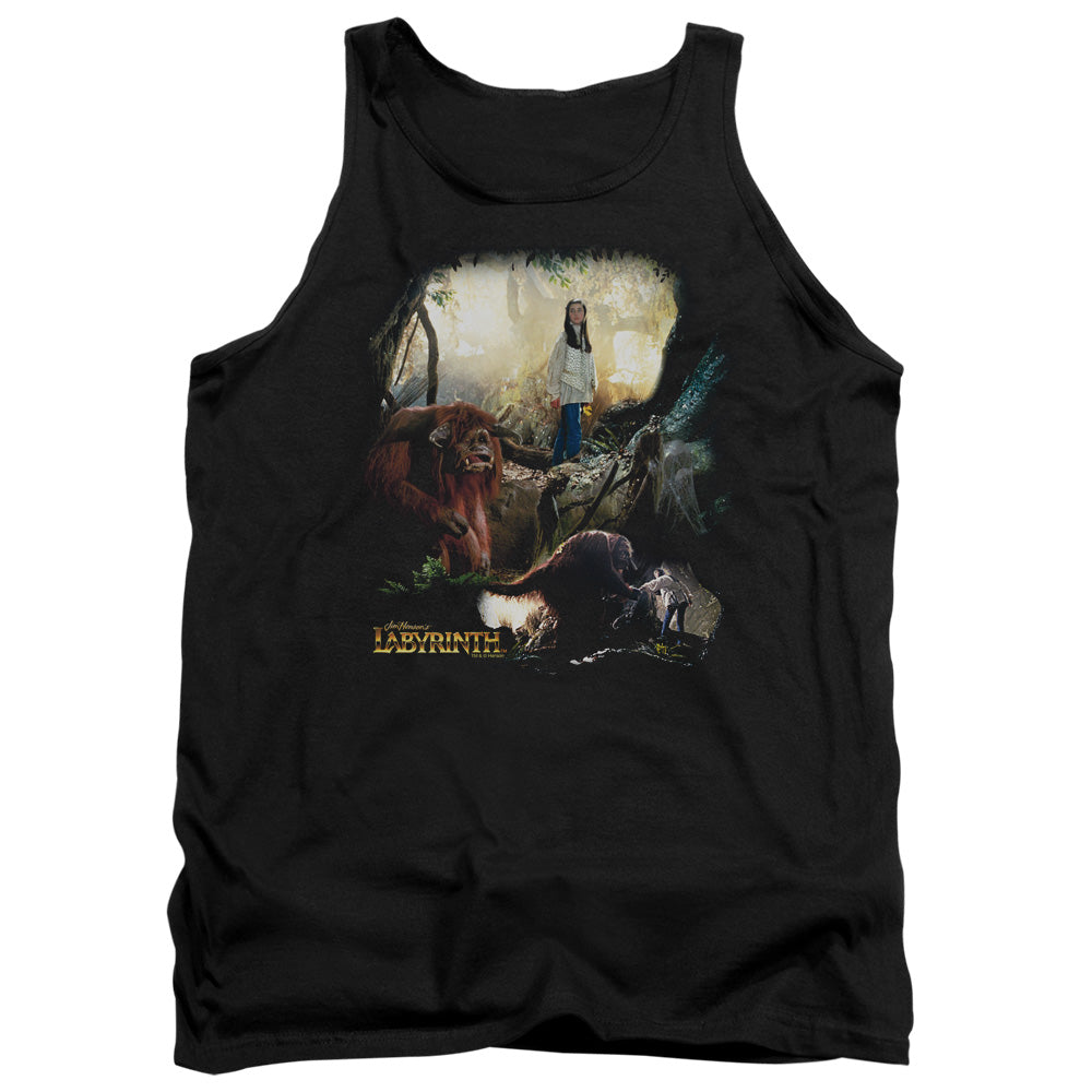 AN OFFCIALLY LICENSED LABYRINTH SARAH & LUDO ADULT UNISEX TANK TOP BLACK