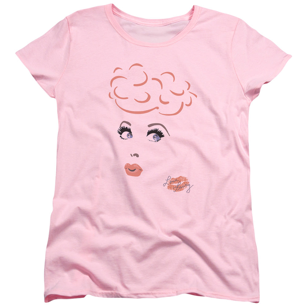 AN OFFCIALLY LICENSED I LOVE LUCY EYELASHES WOMEN'S REGULAR FIT T-SHIRT PINK