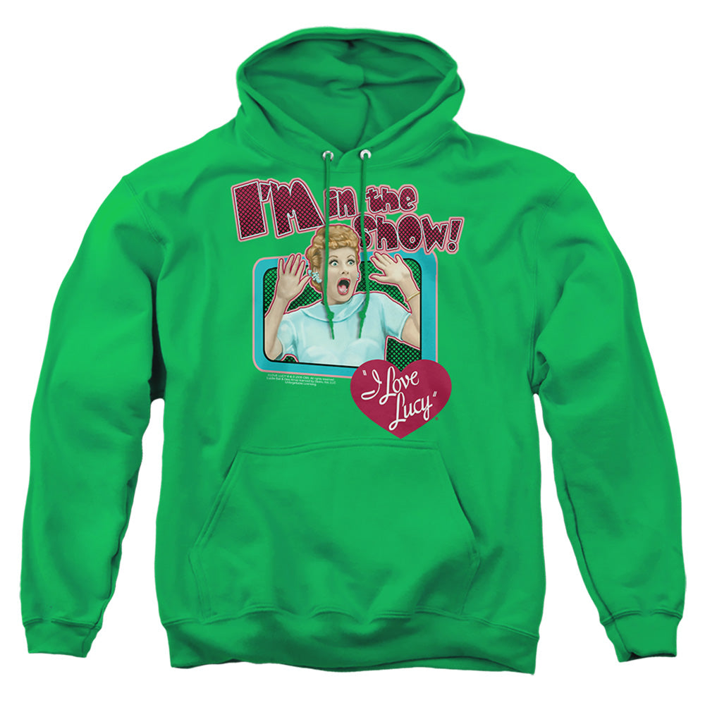 AN OFFCIALLY LICENSED I LOVE LUCY PUT ME IN THE SHOW ADULT UNISEX PULLOVER HOODIE KELLY GREEN
