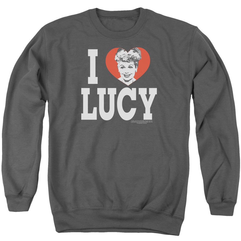 AN OFFCIALLY LICENSED I LOVE LUCY I LOVE LUCY ADULT UNISEX CREWNECK SWEATSHIRT CHARCOAL