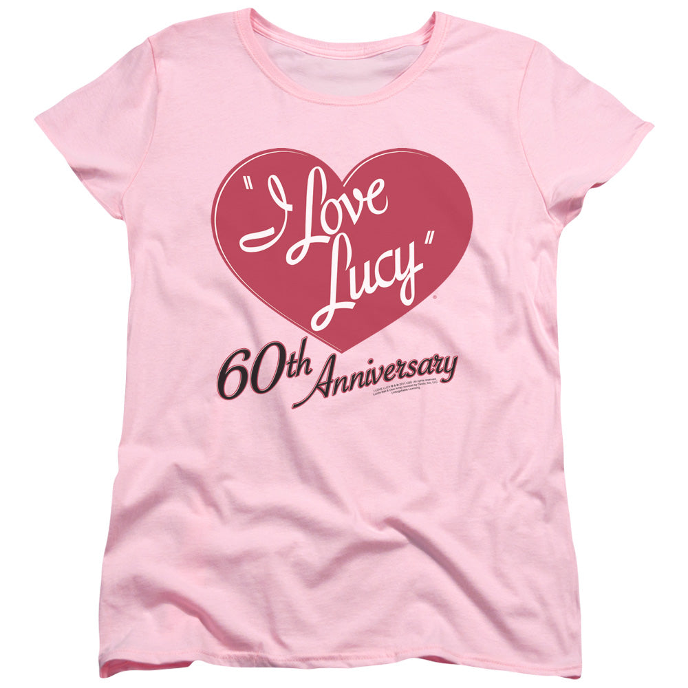 AN OFFCIALLY LICENSED I LOVE LUCY 60TH ANNIVERSARY WOMEN'S REGULAR FIT T-SHIRT PINK
