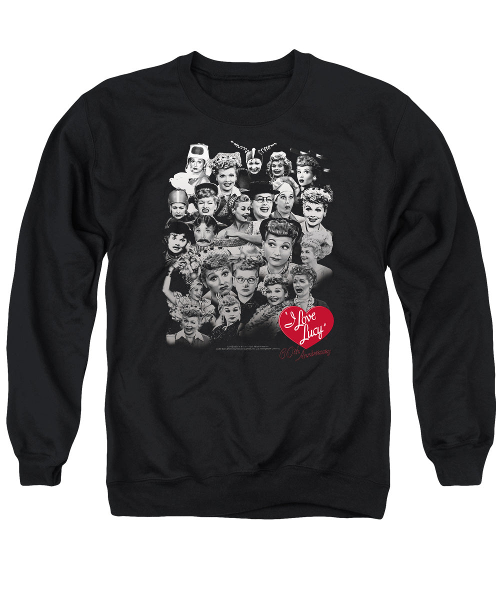 AN OFFCIALLY LICENSED I LOVE LUCY 60 YEARS OF FUN ADULT UNISEX CREWNECK SWEATSHIRT BLACK
