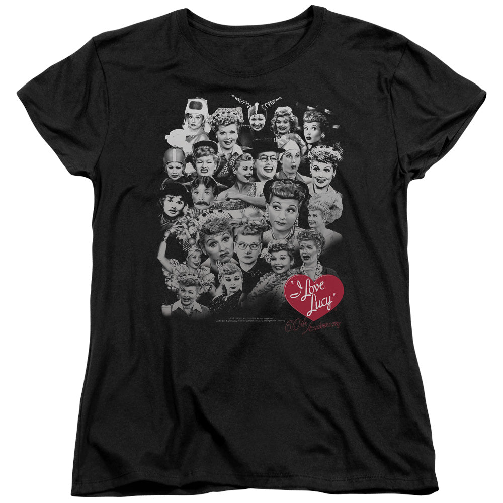 AN OFFCIALLY LICENSED I LOVE LUCY 60 YEARS OF FUN WOMEN'S REGULAR FIT T-SHIRT BLACK