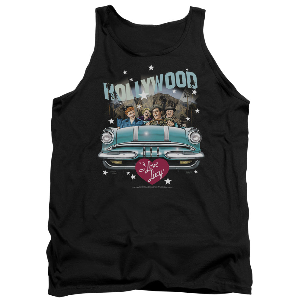 AN OFFCIALLY LICENSED I LOVE LUCY HOLLYWOOD ROAD TRIP ADULT UNISEX TANK TOP BLACK