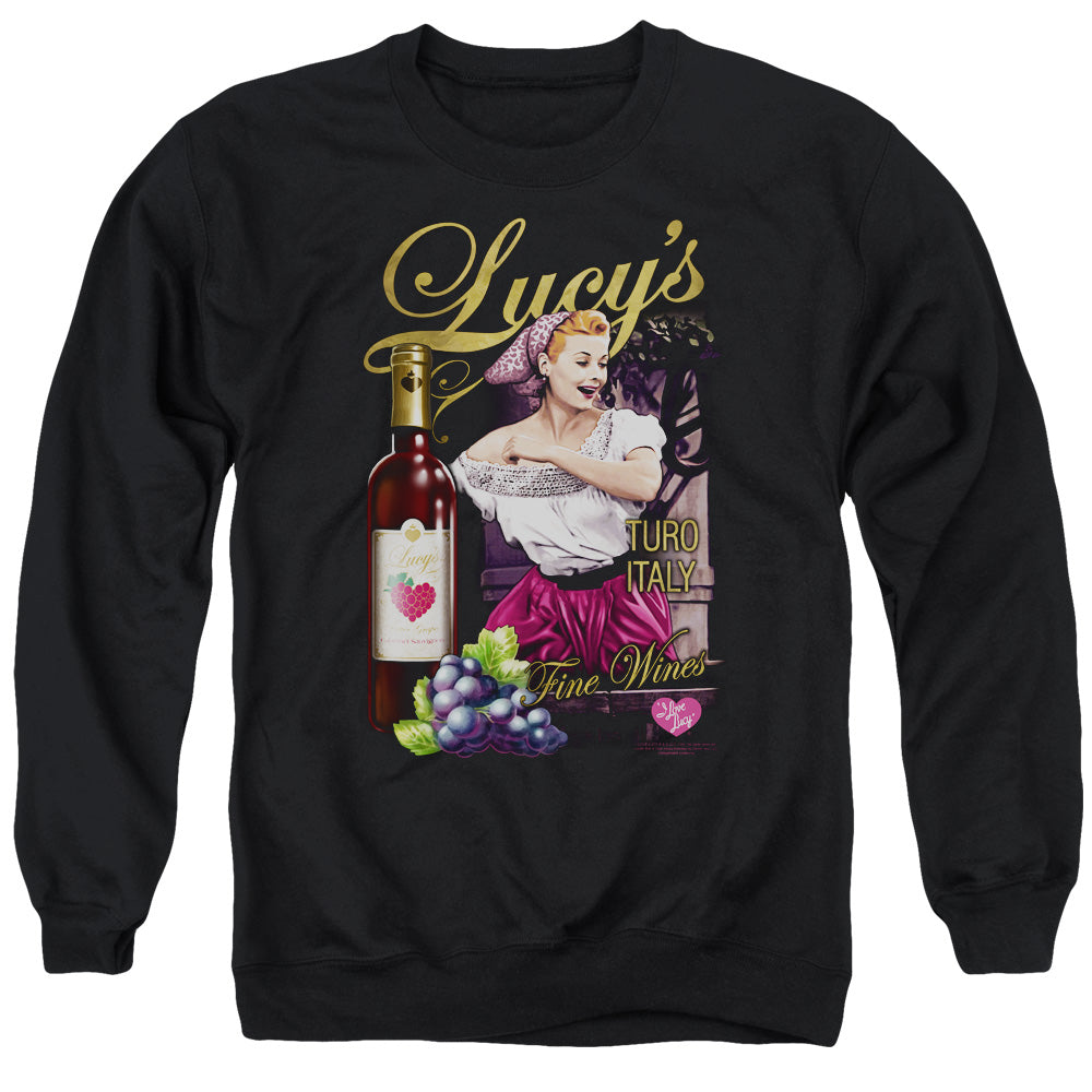 AN OFFCIALLY LICENSED I LOVE LUCY BITTER GRAPES ADULT UNISEX CREWNECK SWEATSHIRT BLACK