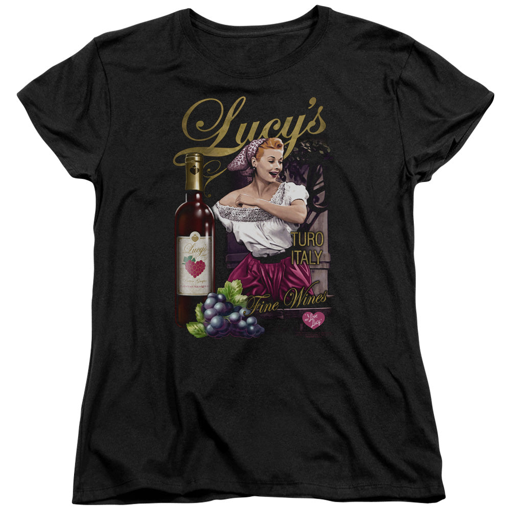 AN OFFCIALLY LICENSED I LOVE LUCY BITTER GRAPES WOMEN'S REGULAR FIT T-SHIRT BLACK