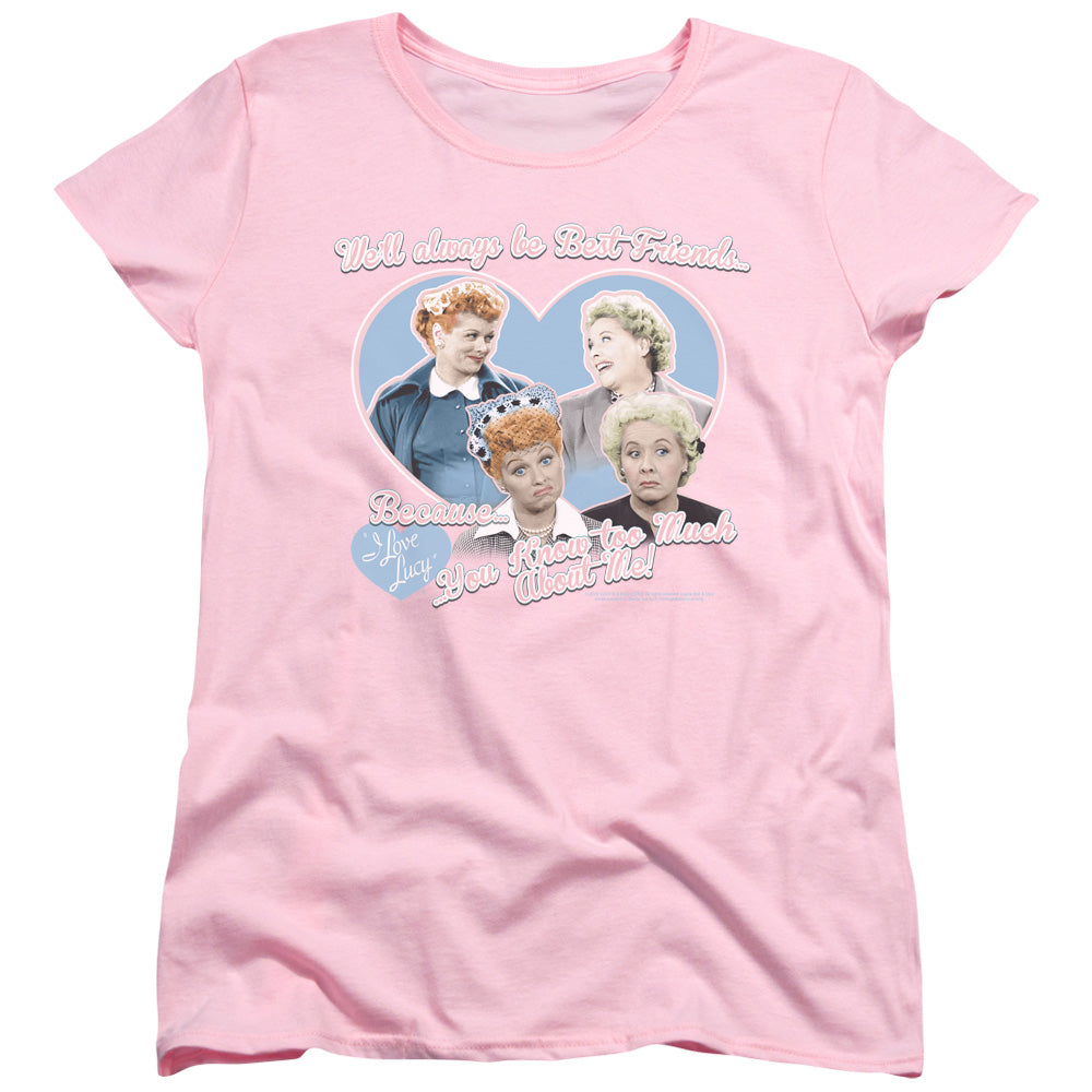AN OFFCIALLY LICENSED I LOVE LUCY ALWAYS BEST FRIENDS WOMEN'S REGULAR FIT T-SHIRT PINK