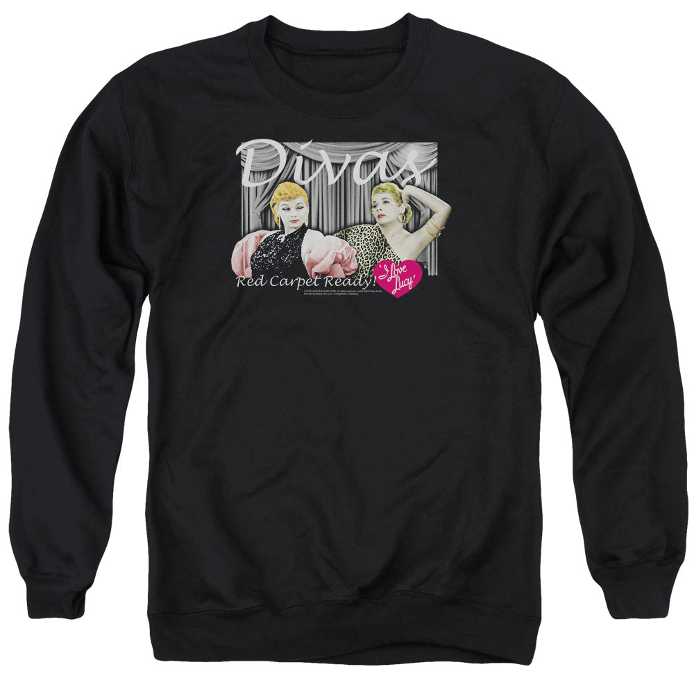 AN OFFCIALLY LICENSED I LOVE LUCY DIVAS ADULT UNISEX CREWNECK SWEATSHIRT BLACK