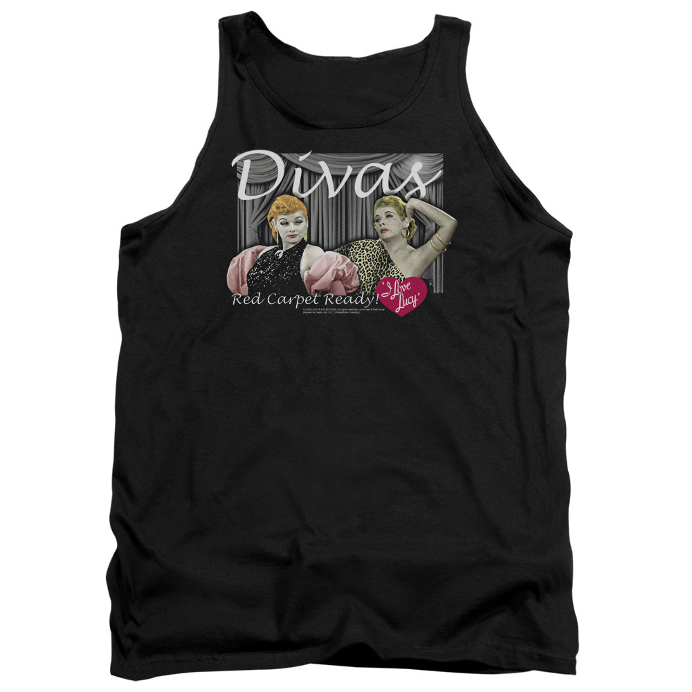 AN OFFCIALLY LICENSED I LOVE LUCY DIVAS ADULT UNISEX TANK TOP BLACK