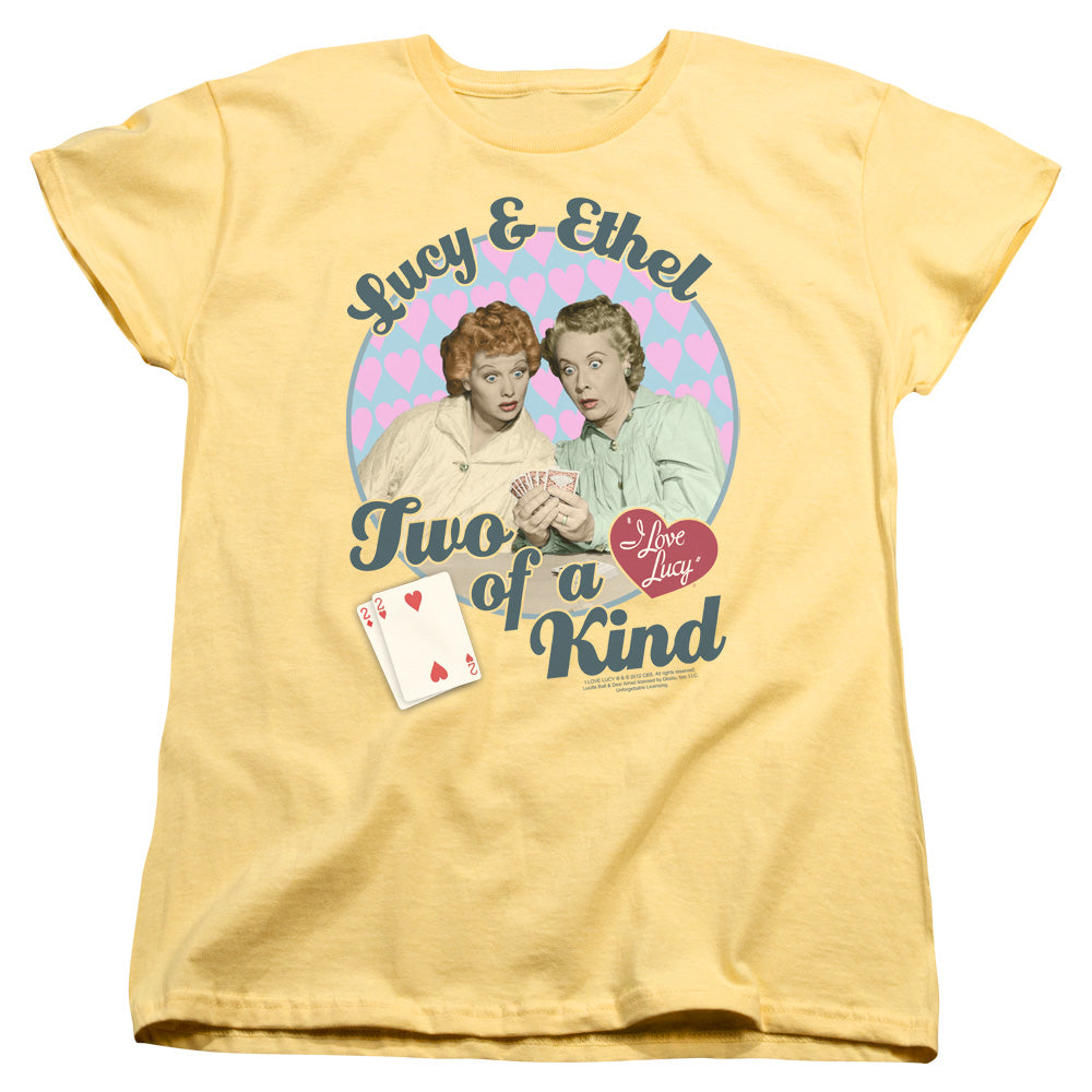 AN OFFCIALLY LICENSED I LOVE LUCY TWO OF A KIND WOMEN'S REGULAR FIT T-SHIRT BANANA