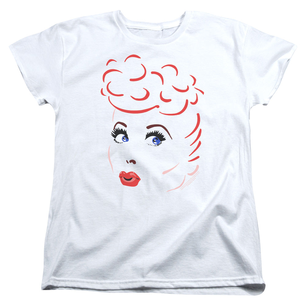 AN OFFCIALLY LICENSED I LOVE LUCY LINES FACE WOMEN'S REGULAR FIT T-SHIRT WHITE