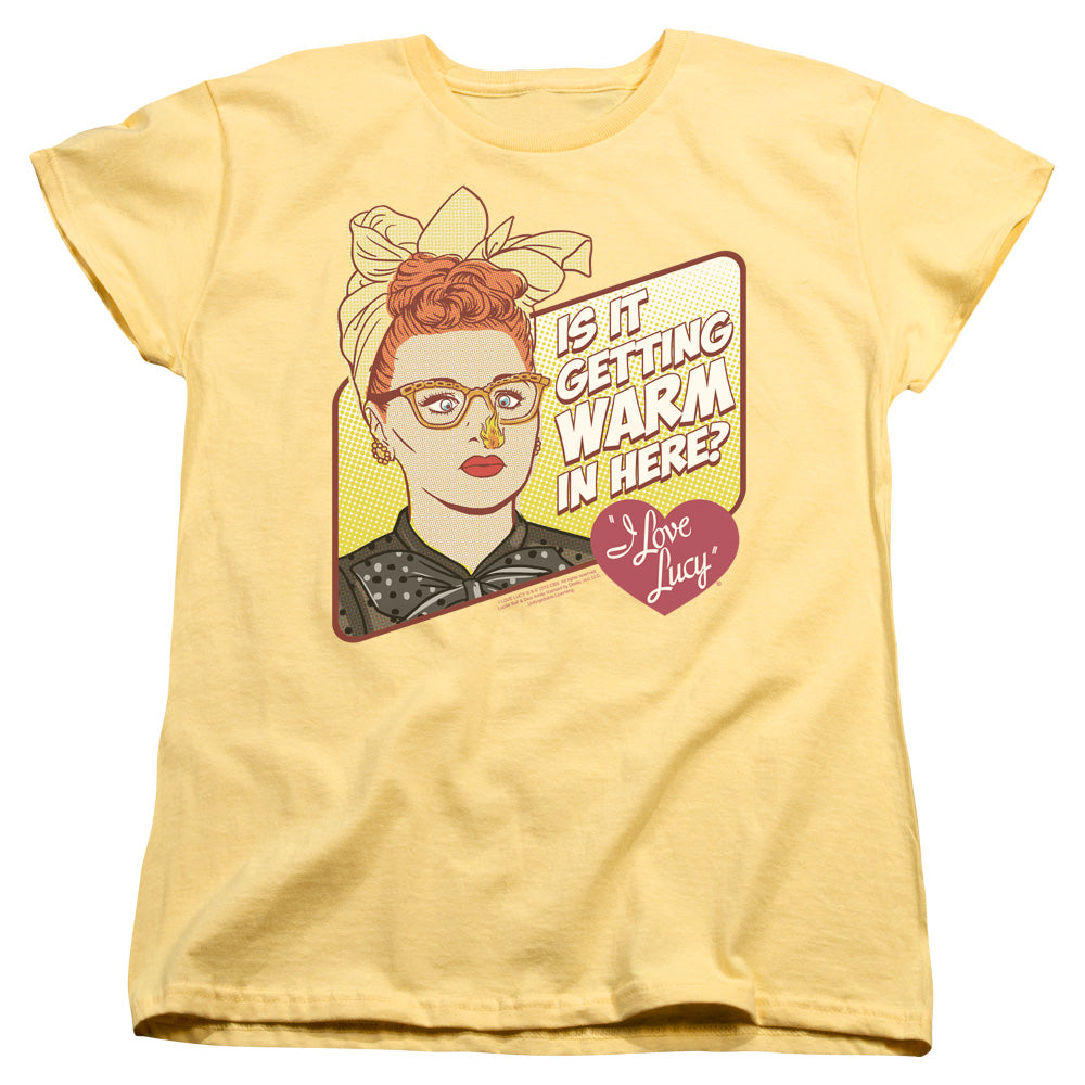 AN OFFCIALLY LICENSED I LOVE LUCY WARM IN HERE WOMEN'S REGULAR FIT T-SHIRT BANANA