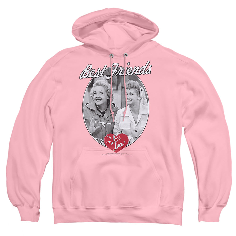 AN OFFCIALLY LICENSED LUCY BEST FRIENDS ADULT UNISEX PULLOVER HOODIE PINK