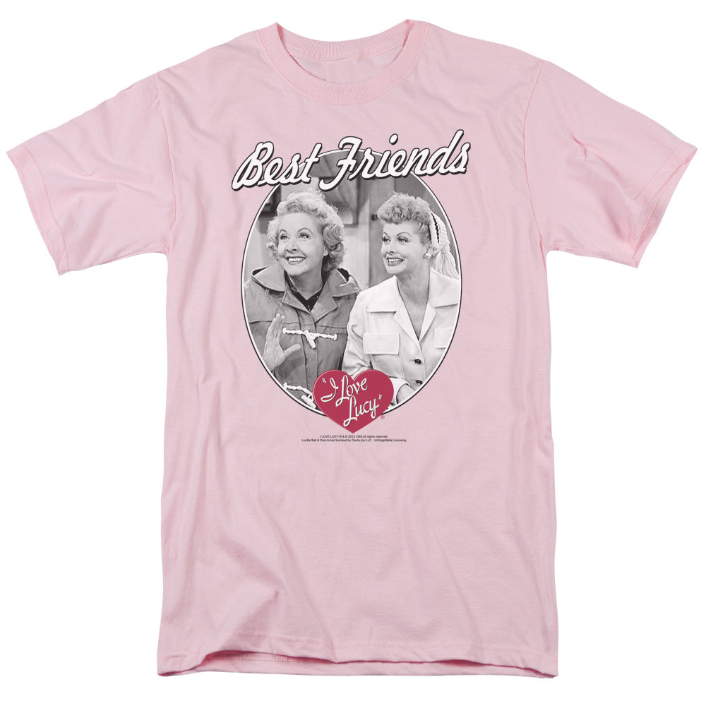 AN OFFCIALLY LICENSED LUCY BEST FRIENDS MEN'S REGULAR FIT T-SHIRT PINK
