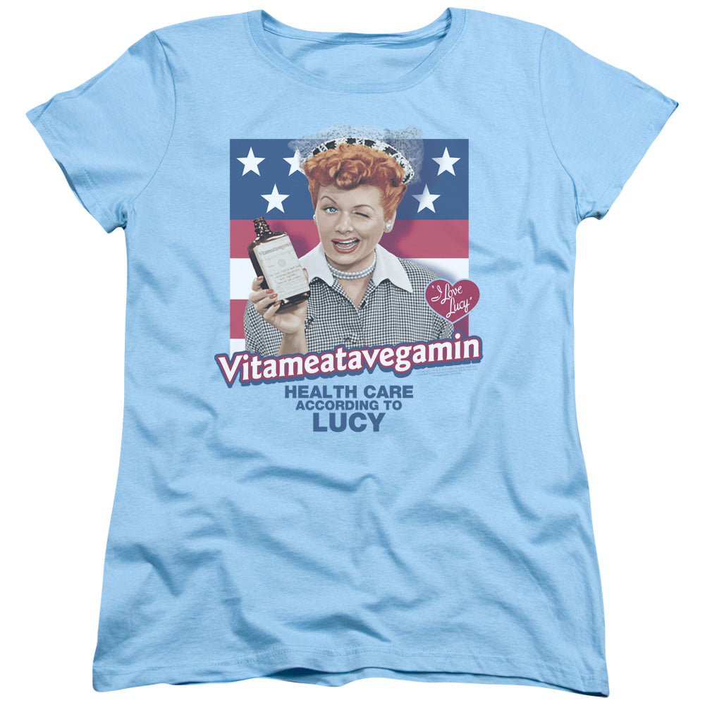 AN OFFCIALLY LICENSED I LOVE LUCY HEALTH CARE WOMEN'S REGULAR FIT T-SHIRT LIGHT BLUE